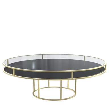 CORNELL KIDS gold and black round table with glasstop