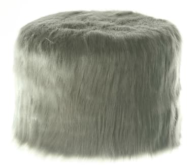 NORMAN green fur pouf small