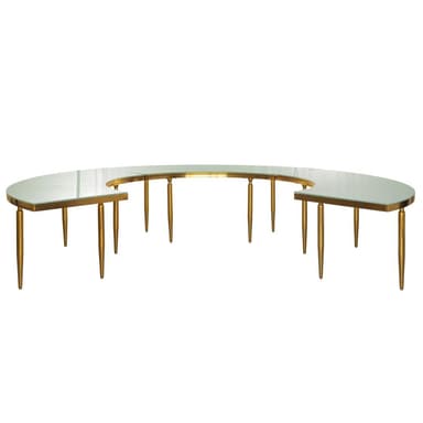 GABLE gold and white wave table — 3 sections