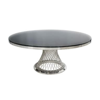 HEROLD silver table with black top