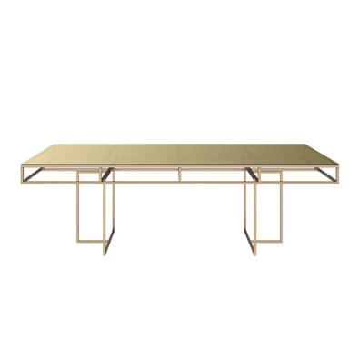 NEW! CORNELL gold rectangular table with golden glasstop