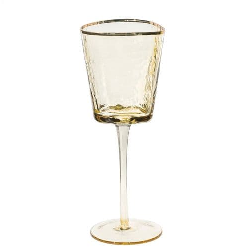 EVANS amber glass with gold rim