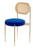 Mix RATTAN TEMPO gold chair with ROYAL BLUE seat #311/346