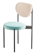 Black mix TEMPO chair with ICE BLUE seat #921 and TEDDY back #843