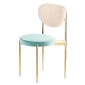 Gold mix TEMPO chair with ICE BLUE seat #921 and TEDDY back