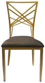 Gold OCTAVE velvet chair, chocolate #114