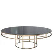 Gold round CORNELL KIDS table with mdf black top