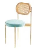 Mix RATTAN TEMPO gold chair with ICE BLUE seat #921