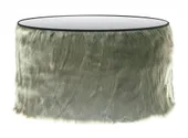 NORMAN FUR TABLE large with mirrored top, green fur #824