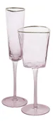 Pink EVANS glass with gold rim, set of 2