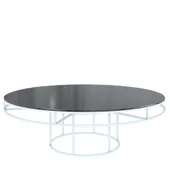 White round CORNELL KIDS table with mdf black top