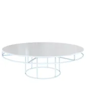 White round CORNELL KIDS table with mdf white top