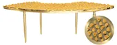 1 section gold GABLE kipnis serpentine table with ORANGE top #814
