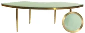 1 section gold GABLE serpentine table with FERN VELVET top #108