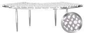 1 section silver GABLE kipnis serpentine table with WHITE top #812