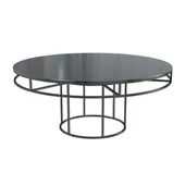 Black round CORNELL table with mdf black top