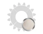 Donut table for 16 guests in SILVER with BEIGE VELVET top #103