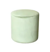 Medium round NORMAN pouf, light fern #334