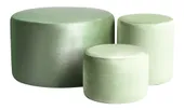 Set of 3 round NORMAN pouf, fern #334/901