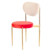 Gold mix TEMPO chair with RED seat #318 and TEDDY back