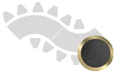 2-section WAVE-SHAPED table set in GOLD with BLACK VELVET top #112