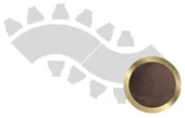 2-section WAVE-SHAPED table set in GOLD with CHOCOLATE VELVET top #114