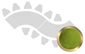 2-section WAVE-SHAPED table set in GOLD with GRASS GREEN VELVET top #115