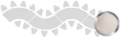 4-section WAVE-SHAPED table set in SILVER with BEIGE VELVET top #103