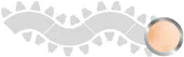 4-section WAVE-SHAPED table set in SILVER with PEACH VELVET top #109