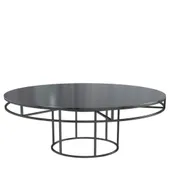 Black round CORNELL KIDS table with mdf black top