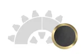 HALFMOON-SHAPED table set in GOLD with BLACK VELVET top #112