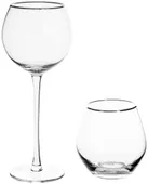 ALONSO glass with silver rim, set of 2