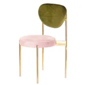 Gold mix TEMPO chair with ICE PINK #303 seat and GREEN back #352