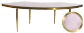 1 section gold GABLE serpentine table with HEATHER VELVET top #105
