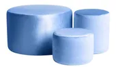Set of 3 round NORMAN pouf, blue #308