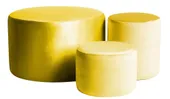 Set of 3 round NORMAN pouf, yellow #314