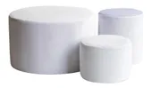 Set of 3 round NORMAN pouf, ice white #321