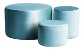 Set of 3 round NORMAN pouf, ice blue #903/921