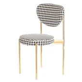 Gold TEMPO chair with PIED-DE-POUL back and seat