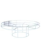 White round CORNELL KIDS table with clear glasstop