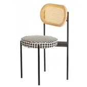 Mix RATTAN TEMPO black chair with PIED-DE-POUL seat #844