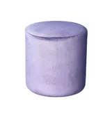 Medium round NORMAN pouf, ice lavender #337