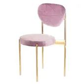 Gold TEMPO chair with ICE LAVENDER seat and back #354