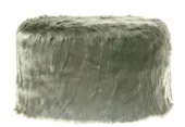 Round NORMAN FUR pouf – large, green fur #824