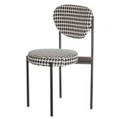 Black TEMPO chair with PIED-DE-POUL back and seat