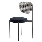 Black mix TEMPO chair with BLACK seat #332 and PIED-DE-POULE back