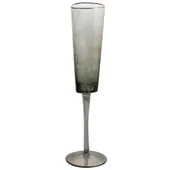 Smoke EVANS flute glass with gold rim