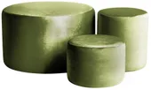 Set of 3 round NORMAN pouf, ice green #315