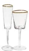 EVANS glass with gold rim, set of 2