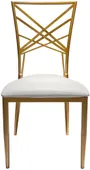 Gold OCTAVE eco-leather chair, white